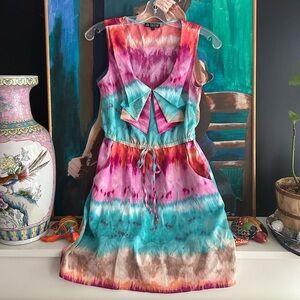 BeBop Pink and Orange Tie-Dye Dress Small